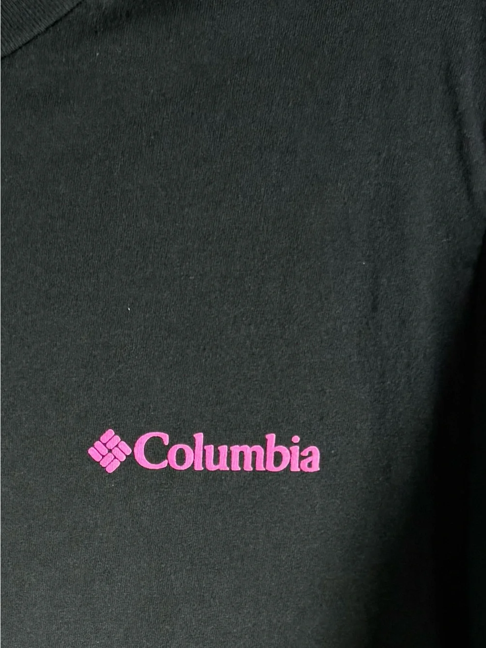 Columbia Black Short-Sleeve Tee with Pink Logo